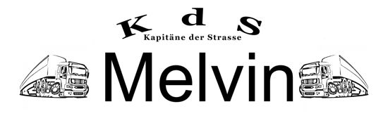 Beleuchtetes LKW Namensschild mit Melvin LED Gravur