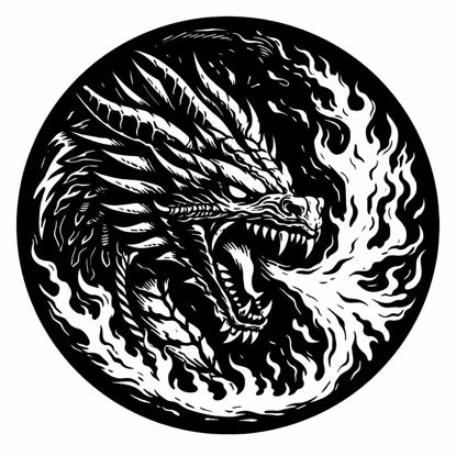 Drachenkopf Untersetzer aus Schiefer – Flammen Fantasy Design