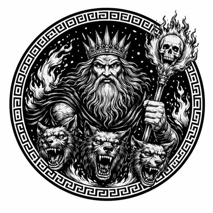 Hades & Cerberus Schieferuntersetzer – Unterwelt Mythologie Deko