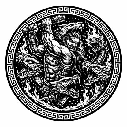 Herkules Hydra Schieferuntersetzer – Griechische Mythologie Deko