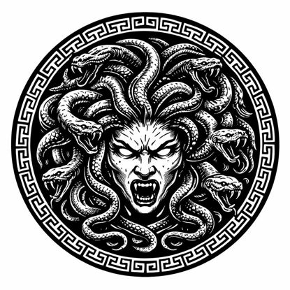 Medusa Schieferuntersetzer – Griechische Mythologie Deko