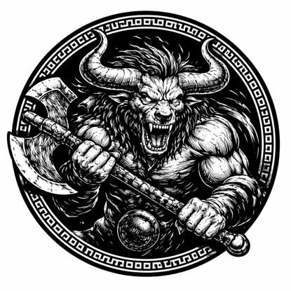 Minotaurus Schieferuntersetzer – Episches Krieger Design