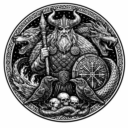 Odin Untersetzer – Fenrir & Drache im Wikinger Design