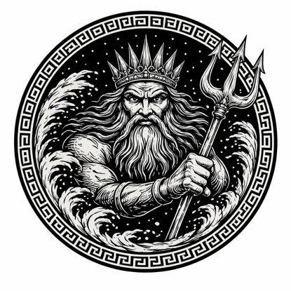 Poseidon Schieferuntersetzer – Griechische Mythologie Deko