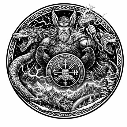Thor Schieferuntersetzer – Mjölnir & Nordische Mythologie Design