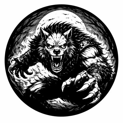 Werwolf Schieferuntersetzer – Dunkles Fantasy & Horror Design